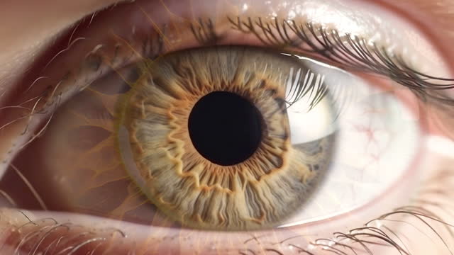 Extreme close-up human eyes. Stop-animation set.