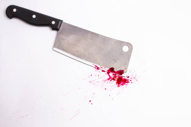 istock kitchen cleaver with blood splatter isolated on white 1477480246