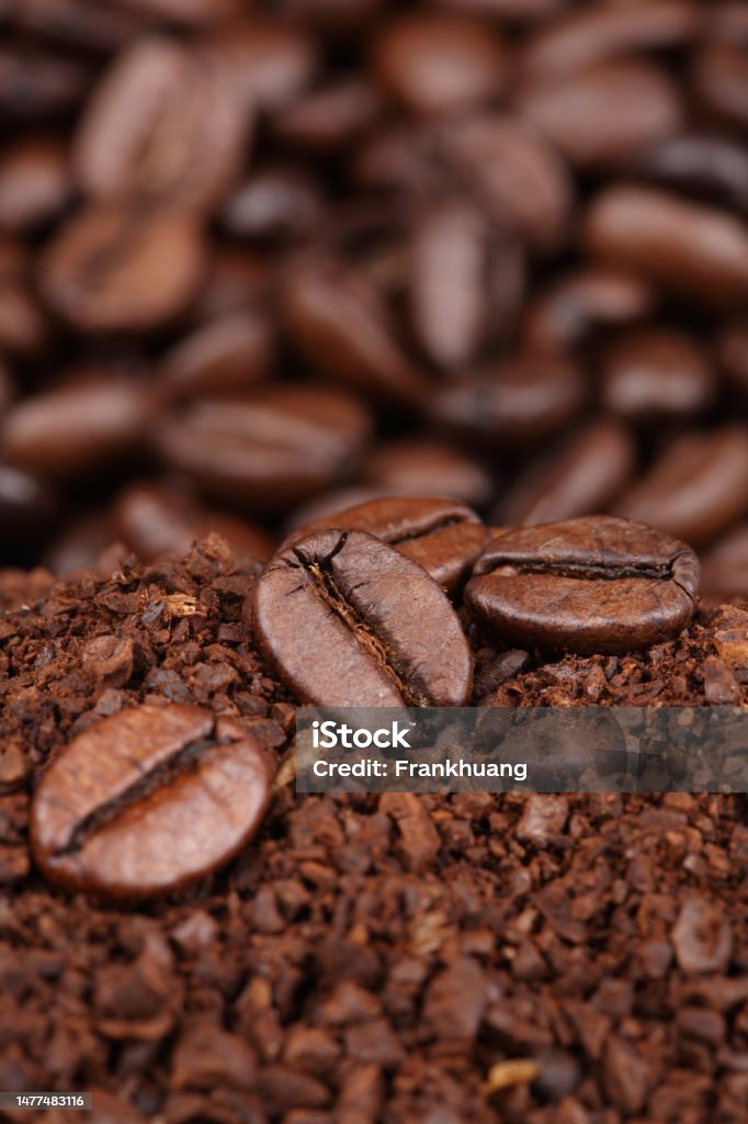 Coffee beans and coffee powder Cafe Stock Photo