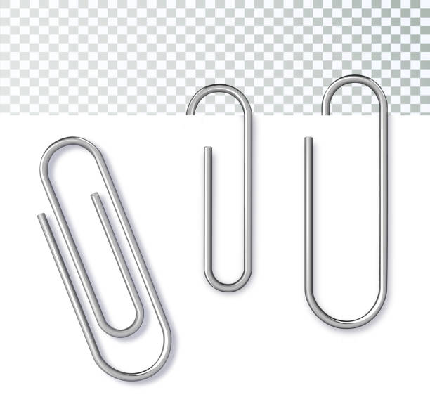 istock Paper clip on paper. metal Page paper clip holder, binder. vector 1477484585
