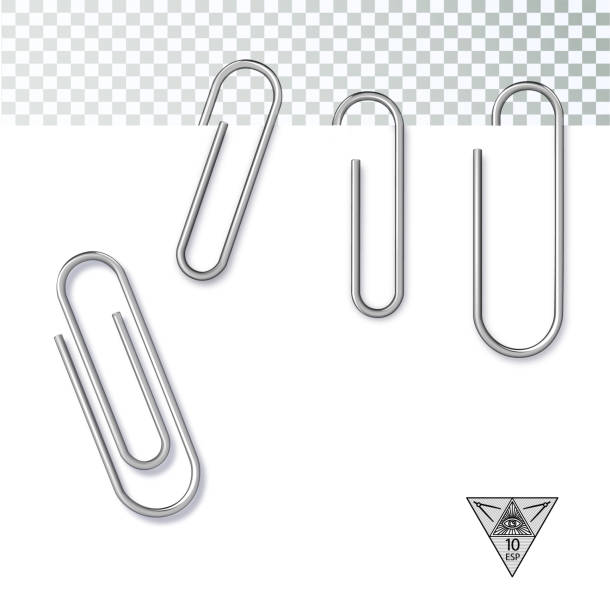 istock Set of paper clip with black binder on white background. Vector 1477485606