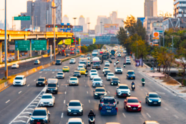 istock Abstract blur street on city background 1477487451