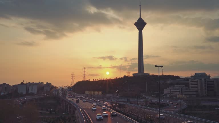 The city of Tehran with a view of the Milad tower