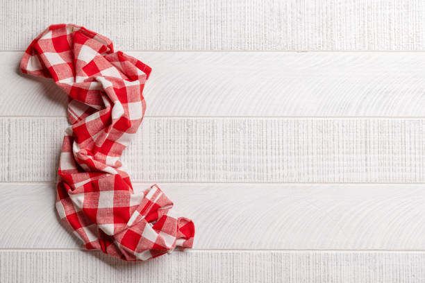 istock Top-down view of a kitchen table with a towel or napkin 1477490038