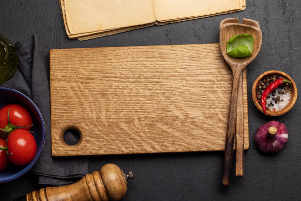istock Top-down view of a kitchen table with ingredients, utensils, and copy space 1477490171