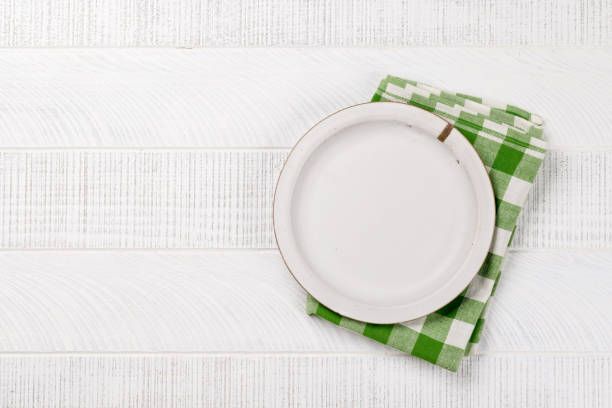 istock Top-down view of an empty plate mockup 1477490304