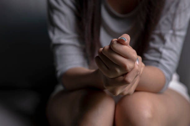 istock Female hand showing stress 1477491944