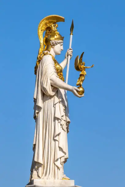unveiled in 1902 in front of the Austrian Parliament building by Austrian sculptor Carl Kundmann (1838-1919)