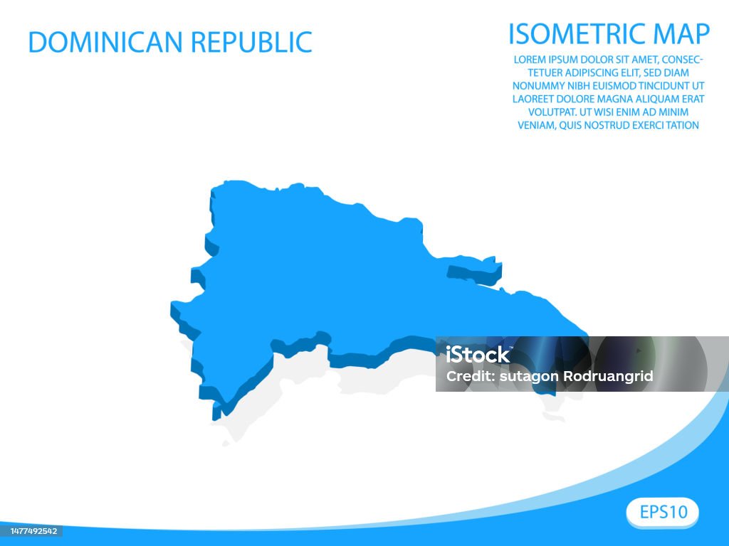 Mapa Rd Vector Ilustración de Vector Moderno Isométrico Del Mapa Azul De República ...