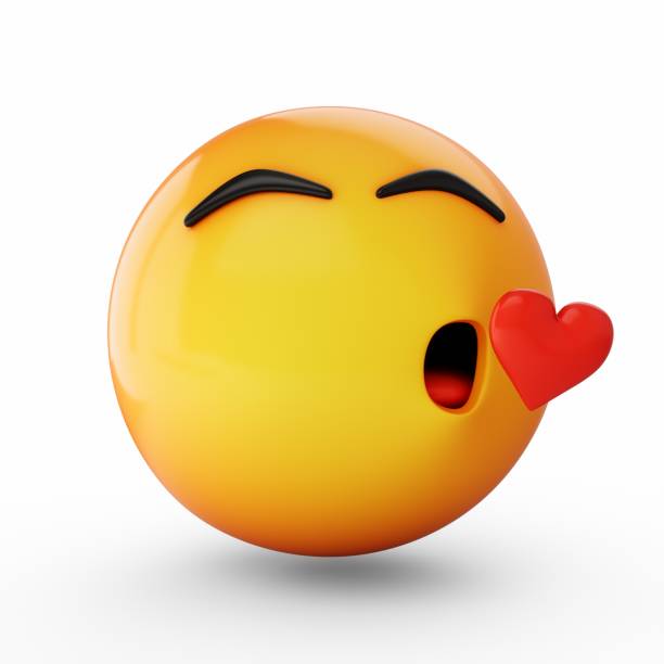 istock 3D Rendering kissing emoji isolated on white background 1477493416