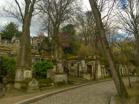 Early spring view at Père Lachaise cemetery