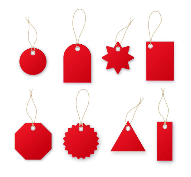 istock Red price tags vector collection. Special offer or shopping discount label. Retail paper sticker. Vector 1477498966