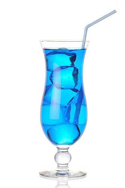 Blue cocktail on a white background stock photo