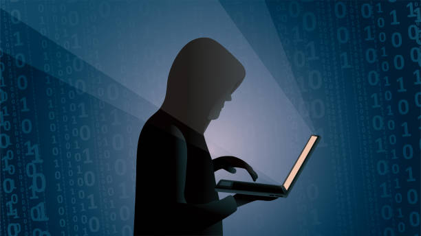 bildbanksillustrationer, clip art samt tecknat material och ikoner med young hacker writing binary codes in the dark - kriminell