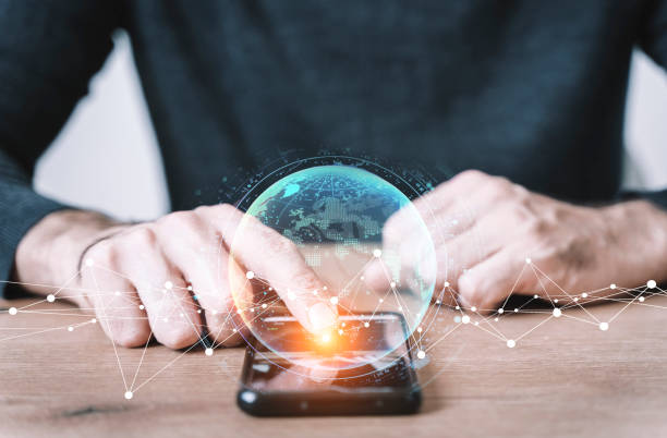 istock Big data technology background. Using a laptop against the background of visualization of a computer internet network, social connection, analytics, information. 1477503747
