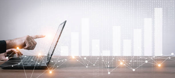 istock Big data technology background. Using a laptop against the background of visualization of a computer internet network, social connection, analytics, information. 1477503753