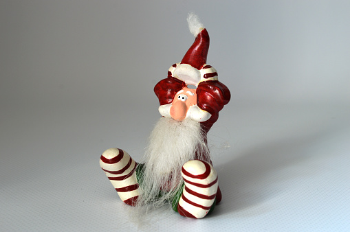 Closeup of a ceramic Santa Claus