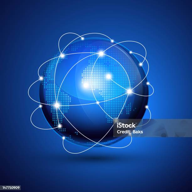 Globo Do Mundo Ícone De Rede - Arte vetorial de stock e mais imagens de Comunicação - Comunicação, Design, Esfera