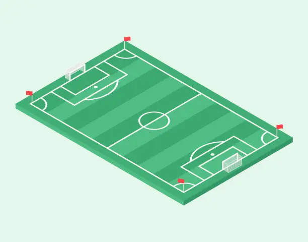 Vector illustration of Green Grass Football - Soccer Field