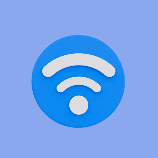 istock 3d Wi-Fi signal icon. Internet tethering. router signal with clipping path. 3d rendering illustration. 1477510140