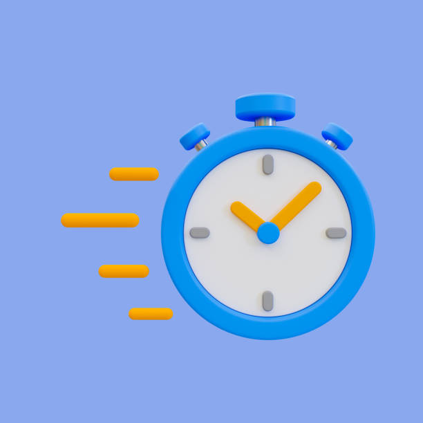 istock 3d minimal time management concept. urgent work. fast service. A stopwatch with clipping path. 3d illustration. 1477510624