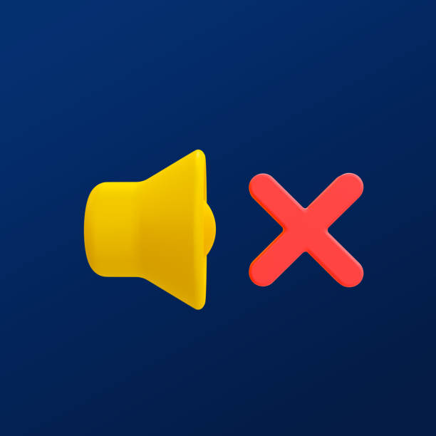3d minimal mute icon. no sound icon. quiet icon with clipping path. 3d illustration.