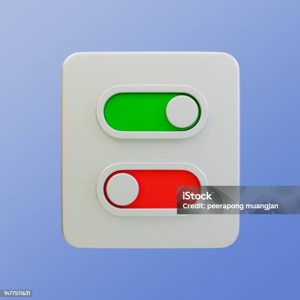3d Minimal Toggle Switch Button Power Conrol Switch Turnon Notification ...