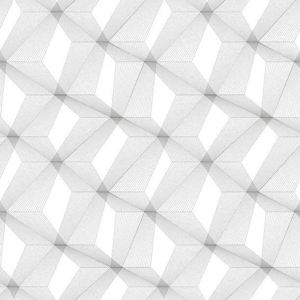 Vector illustration of Seamless geometric line pattern and 3D illusion geometric texture. vector art.