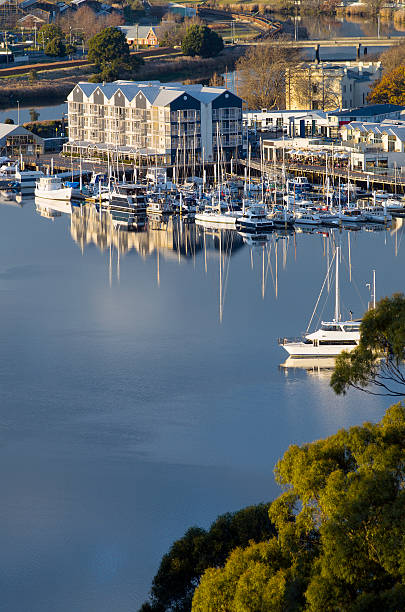 Reflections at Home Point, Tamar River, Launceston, Tasmania Reflections at Home Point, Tamar River,Launceston, Tasmania, Australia launceston tasmania stock pictures, royalty-free photos & images