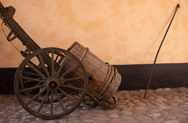 istock wooden barrel in a cart 147751249