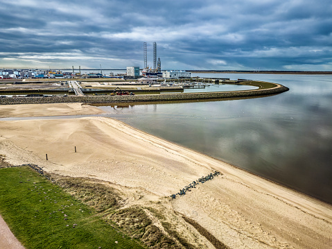 Esbjerg harbor and maritime center at the wadden sea, Denmark