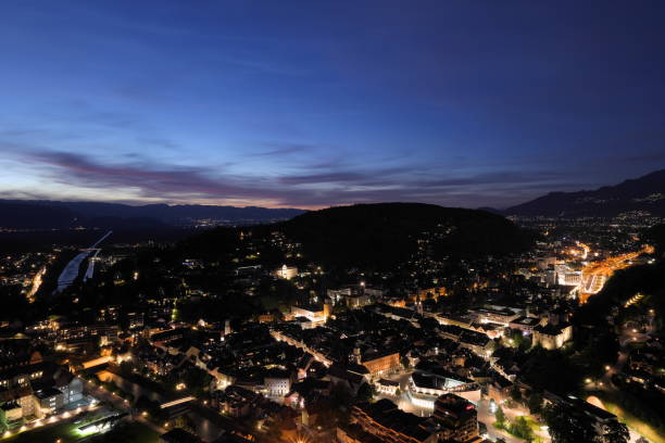 istock Panoramic image of Feldkirch in the evening 1477519948