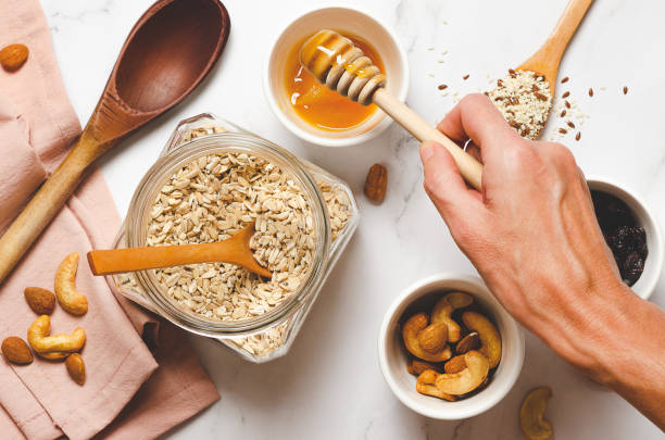 istock Cooking homemade granola. 1477521527