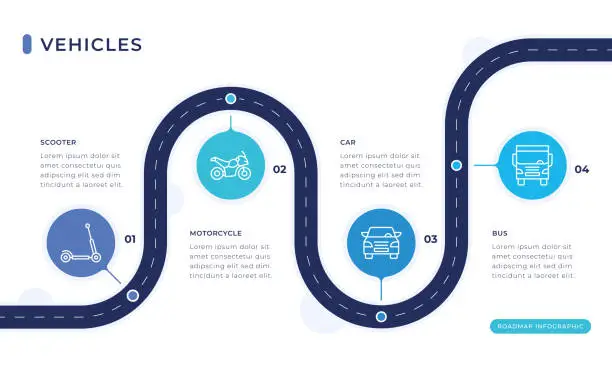 Vector illustration of Vehicles Infographic Template