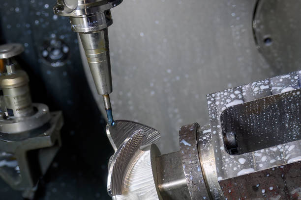 istock The hi-precision parts  manufacturing process by multi-axis CNC milling machine. 1477521814
