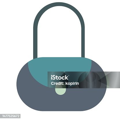 istock women's bag oval and emerald grey, flat, isolated object on a white background, vector illustration, 1477525672