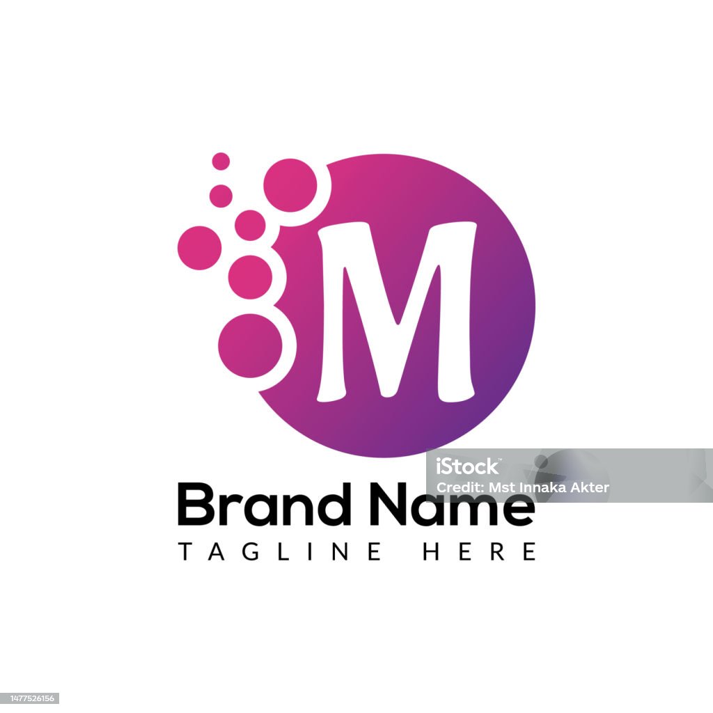 M Inital Design Abstract M Letter Modern Initial Lettermarks Logo Design Stock ...