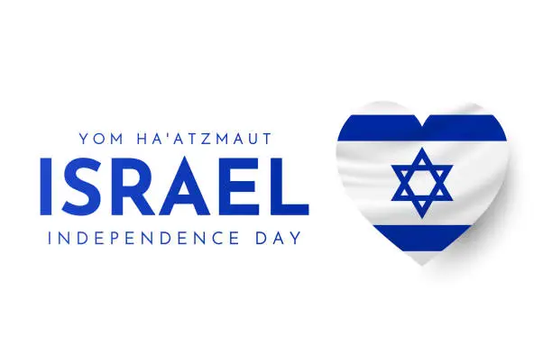 Vector illustration of Israel Independence Day card, Yom Ha'atzmaut. Vector