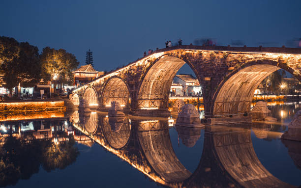 istock Tangqi ancient town in Hangzhou at night 1477531123