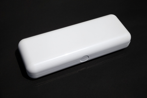 Smooth shiny case with a lid for a product mockup