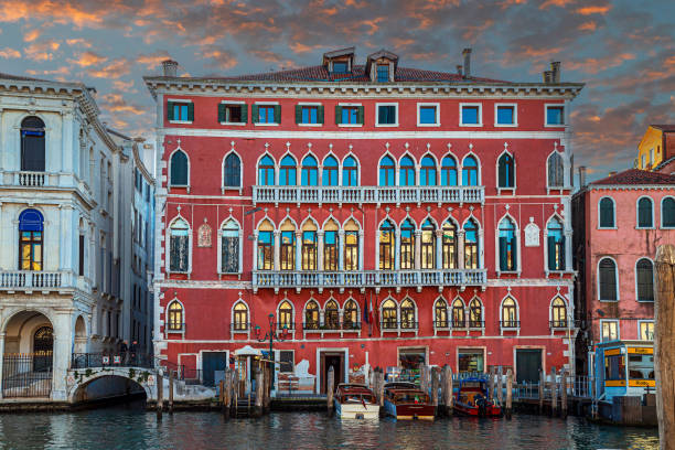 Bembo Palace facing the Grand Canal, built in the 15th century. Venice, Italy Venice: Bembo Palace facing the Grand Canal, near Rialto Bridge and Dolfin Manin Palace.Was built by the Bembo noble family in the 15th century.Today a hotel and art exhibitions. venice biennale stock pictures, royalty-free photos & images