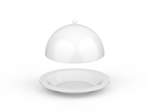istock White plastic restaurant cloche plate mockup on isolated white background, 3d render illustration 1477537241