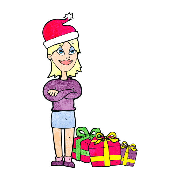 istock cartoon woman ready for christmas 1477538301