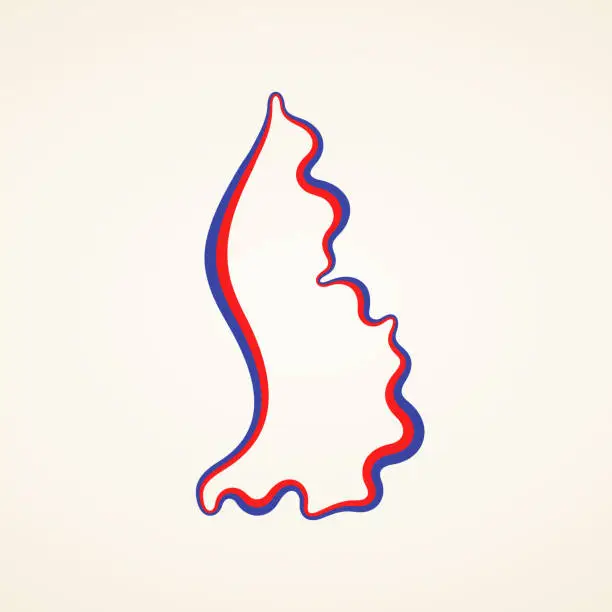 Vector illustration of Liechtenstein - Outline Map
