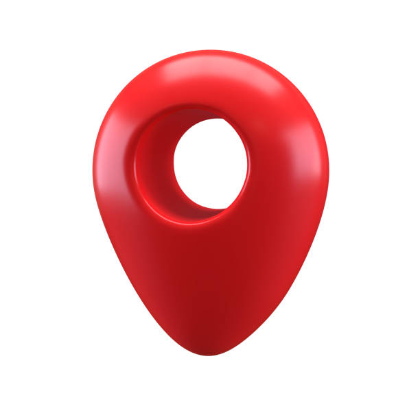 3D icon Realistic Style red glossy Location map pin gps pointer markers illustration for destination. Geo tag isolated on white background with clipping path