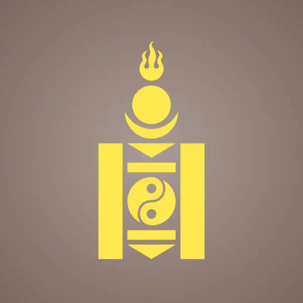 Vector illustration of Symbol from the flag of Mongolia