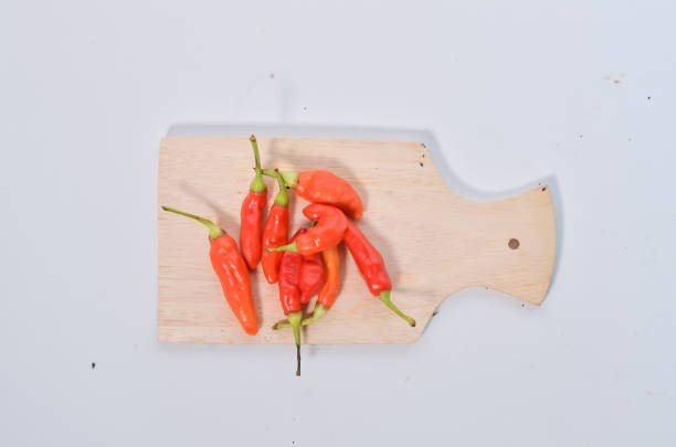 Very hot red chilies isolated on white background