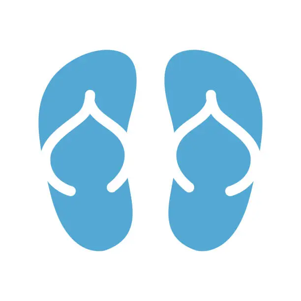 Vector illustration of flat sandal flip flops isolated icon design isolated on white