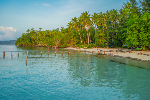 Coastline at the village Saporkren on Waisai island, Raja Ampat, West Papua