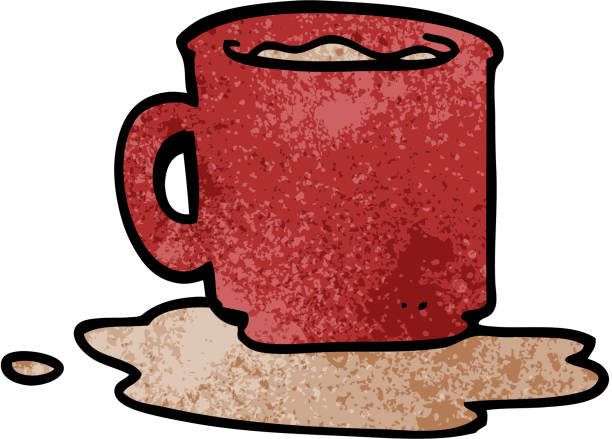 illustrations, cliparts, dessins animés et icônes de dessin animé doodle de tasse de thé renversée - the splits